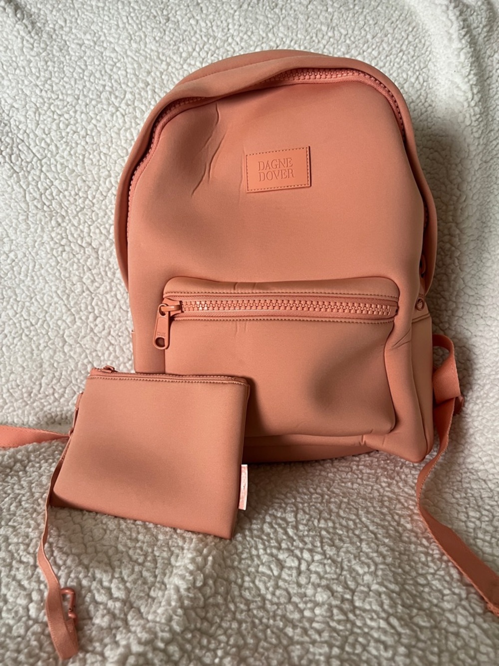 Dagne Dover Peach large Backpack with Matching Pouch